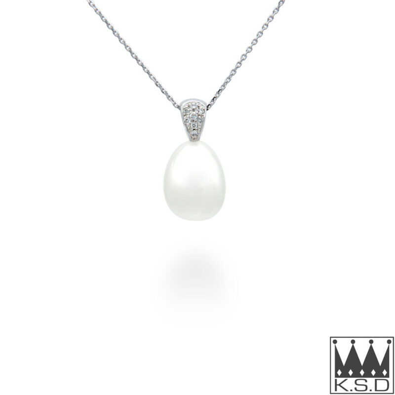 Keshi Pearl & Diamond Pendant