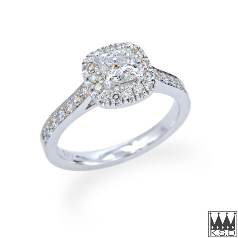 Princess Cut Diamond Halo Ring