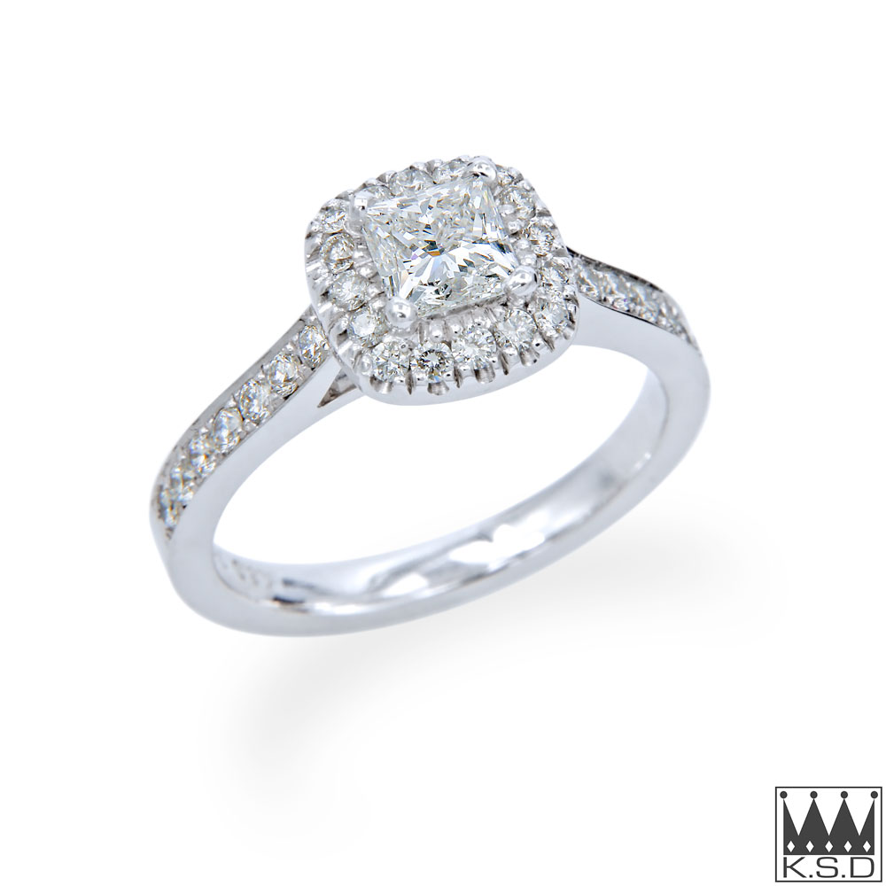 Princess Cut Diamond Halo Ring