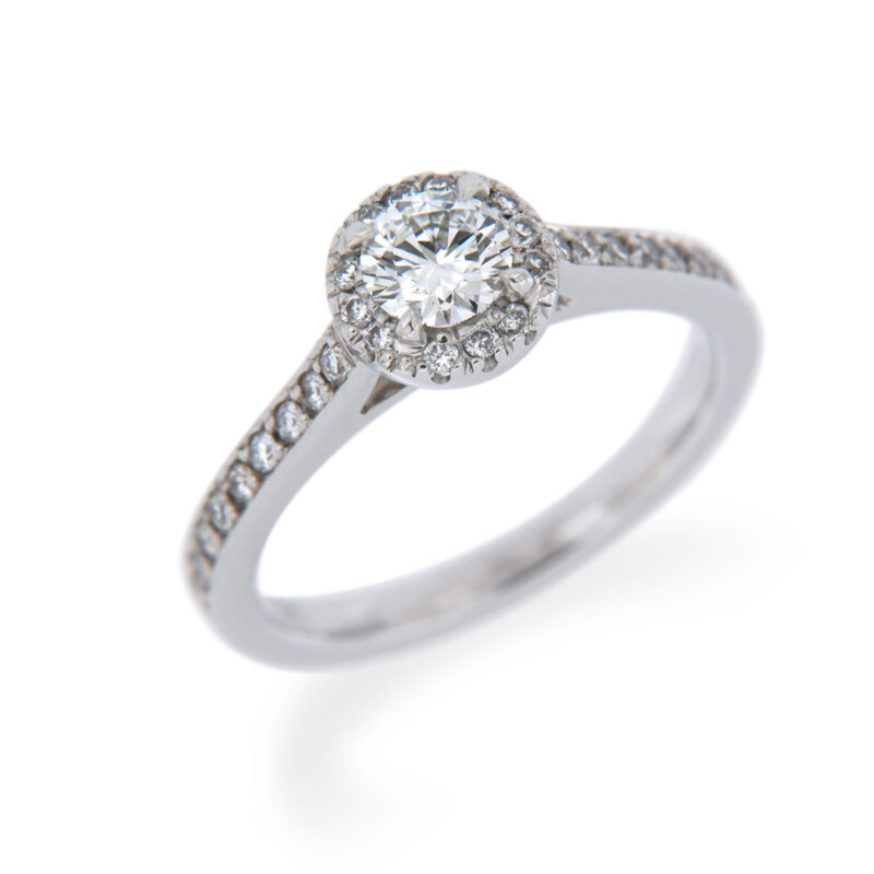 Round Diamond Halo Engagement Ring