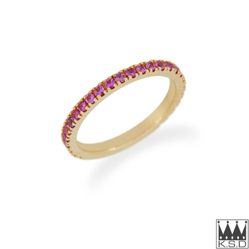 Pink Sapphire and Gold Ring