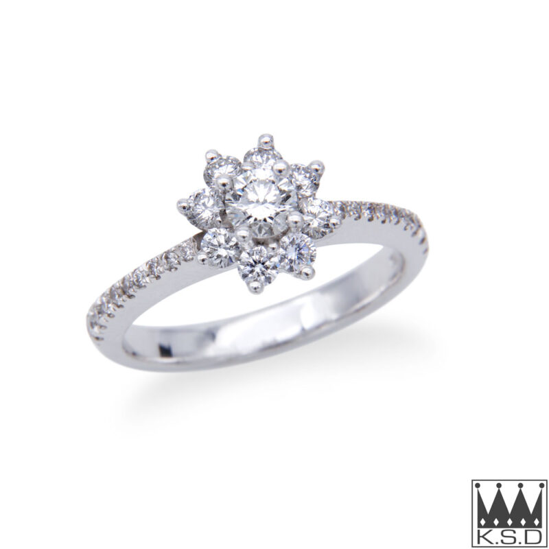 Diamond Cluster Gold Ring