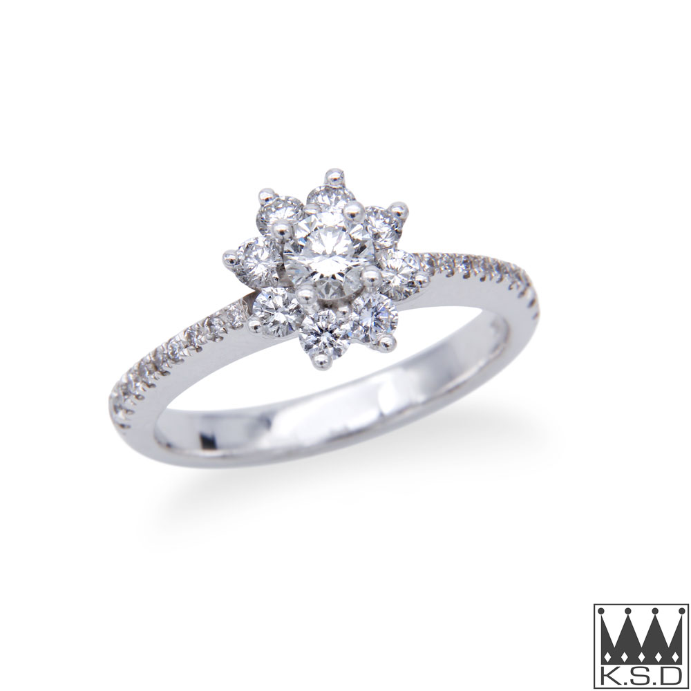 Diamond Cluster Gold Ring