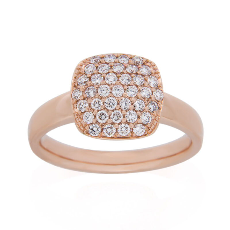 Pave Diamond Set Rose Gold Ring