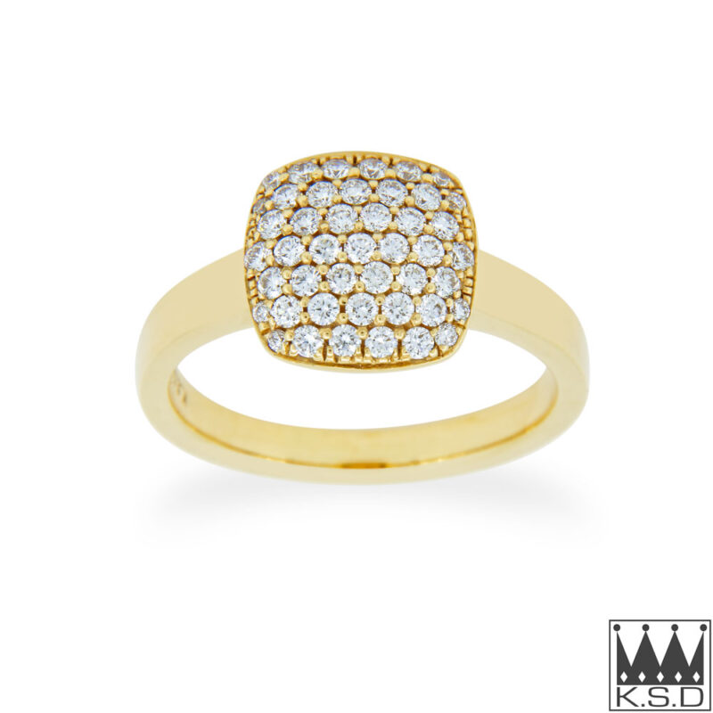 Pave Diamond Set Rose Gold Ring
