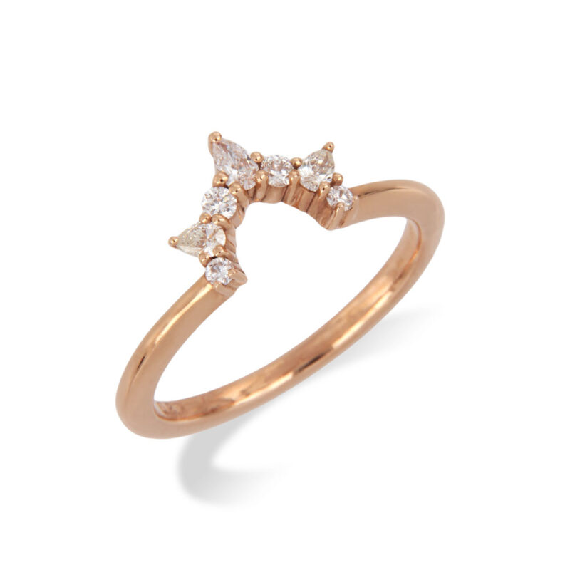 Rose gold diamond enhancer ring