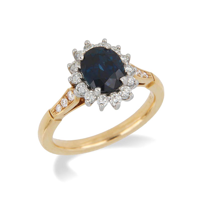 Australian sapphire & diamond ring