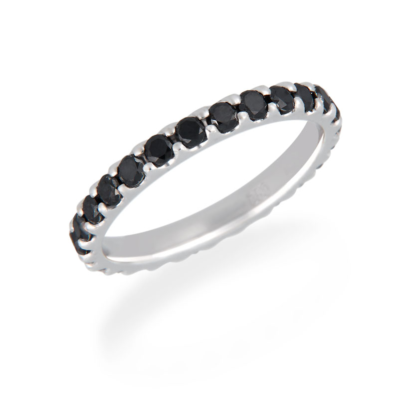 Black Diamond Gold Eternity Ring