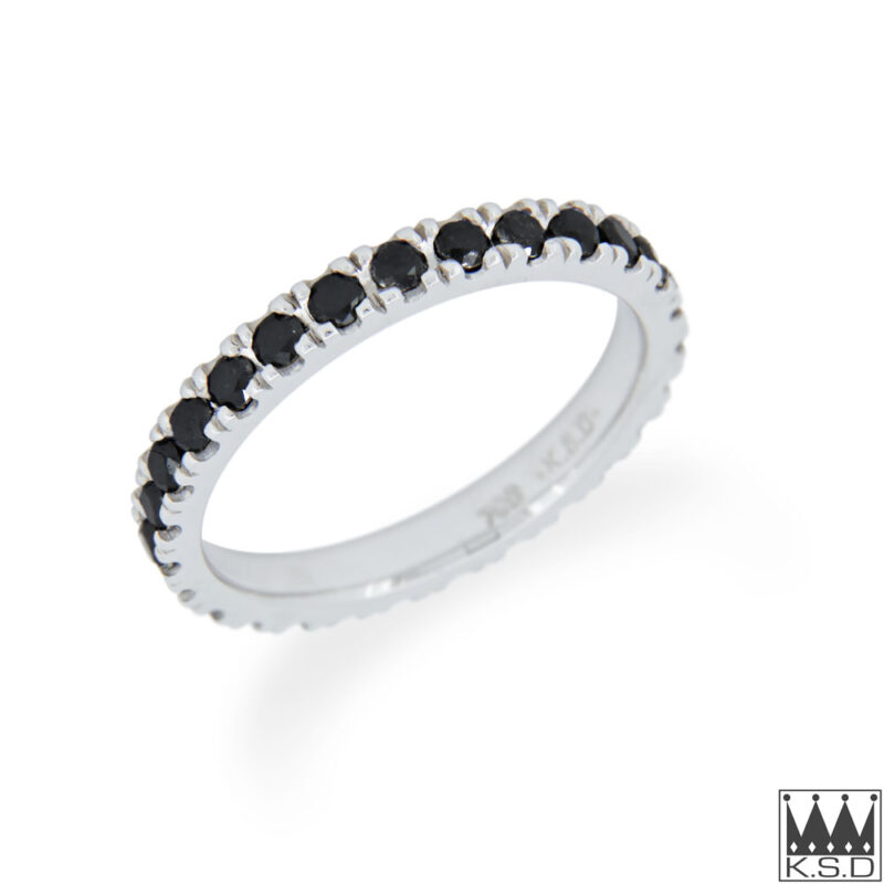 Black Diamond and Gold Eternity Ring