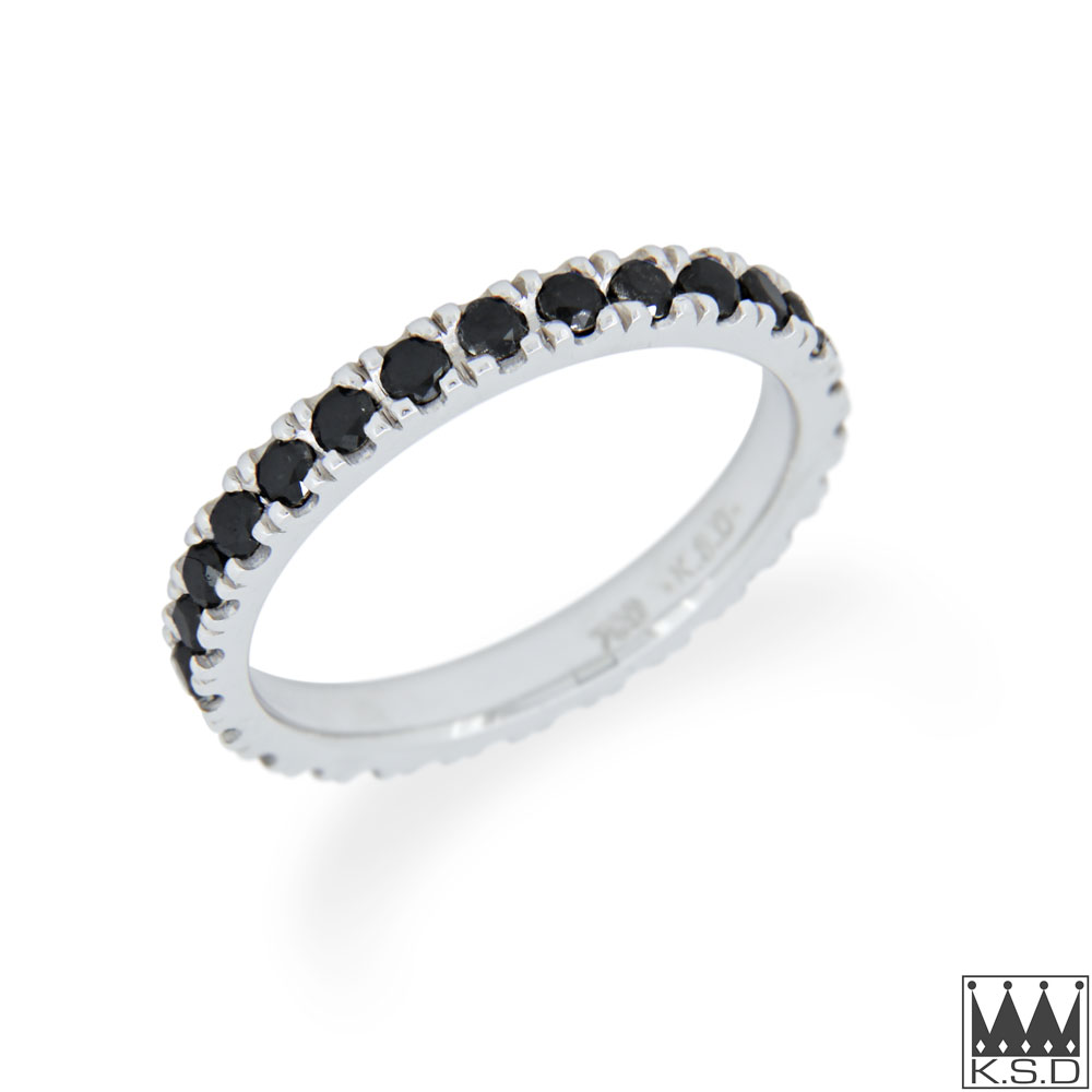 Black Diamond and Gold Eternity Ring