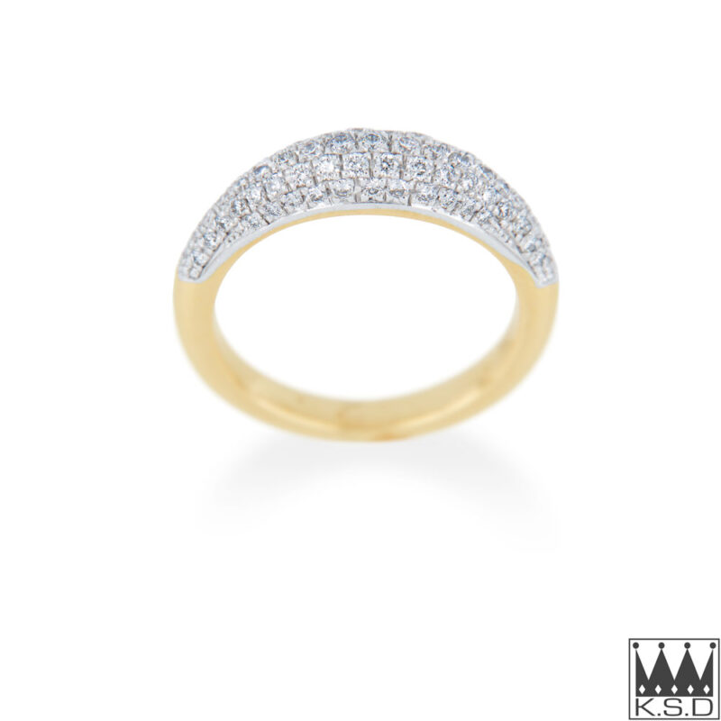 Pave Diamond Set Gold Ring