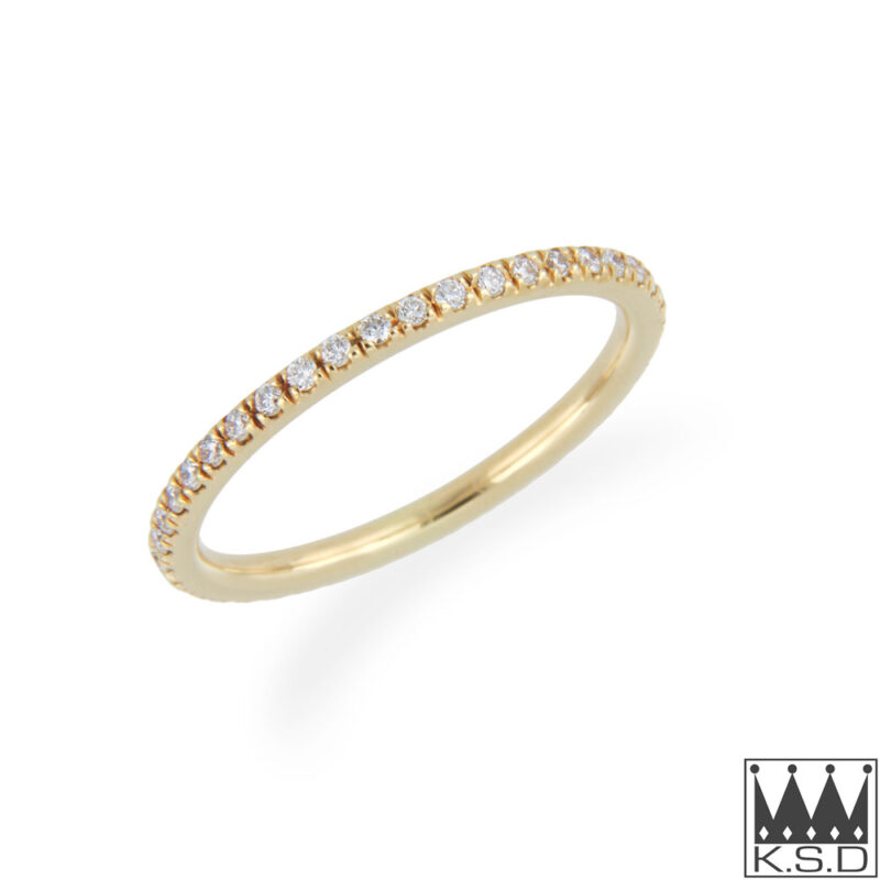 Diamond Set Eternity Yellow Gold Ring