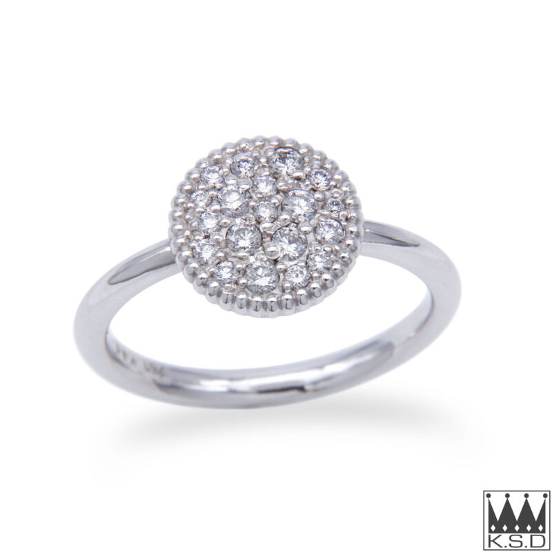 Pave Diamond Set Gold Ring