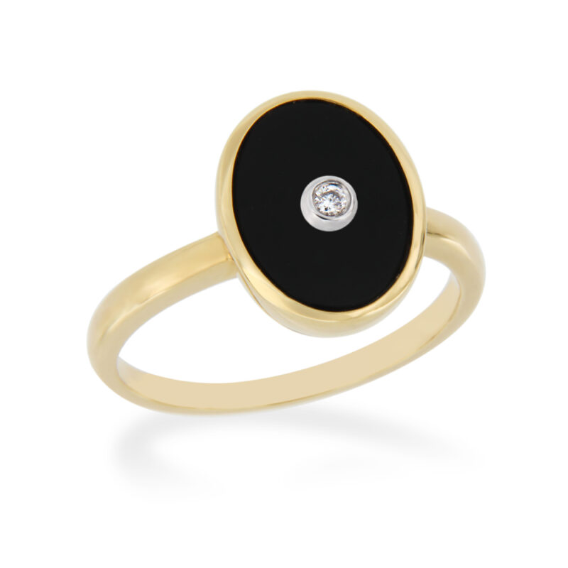 Onyx and Diamond Ring