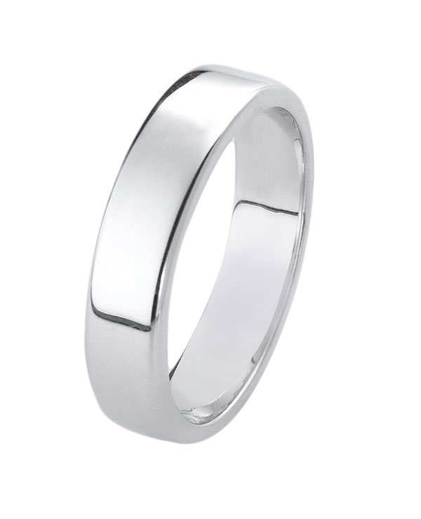 White Gold 5mm Wide Ring
