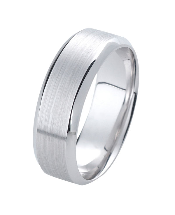 White Gold Brush-Finish Wide Ring