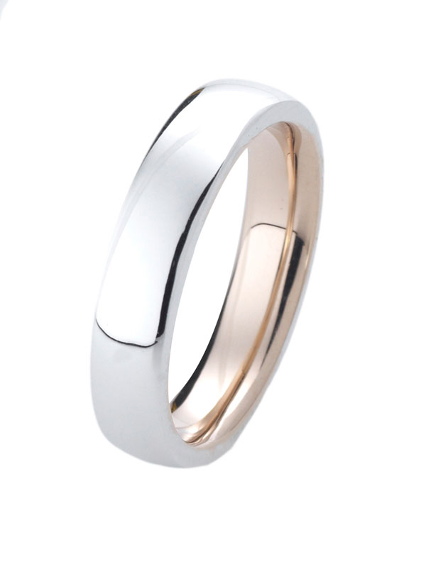 White and Rose Gold Inlay Ring