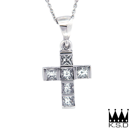 Princess Cut Diamond Cross