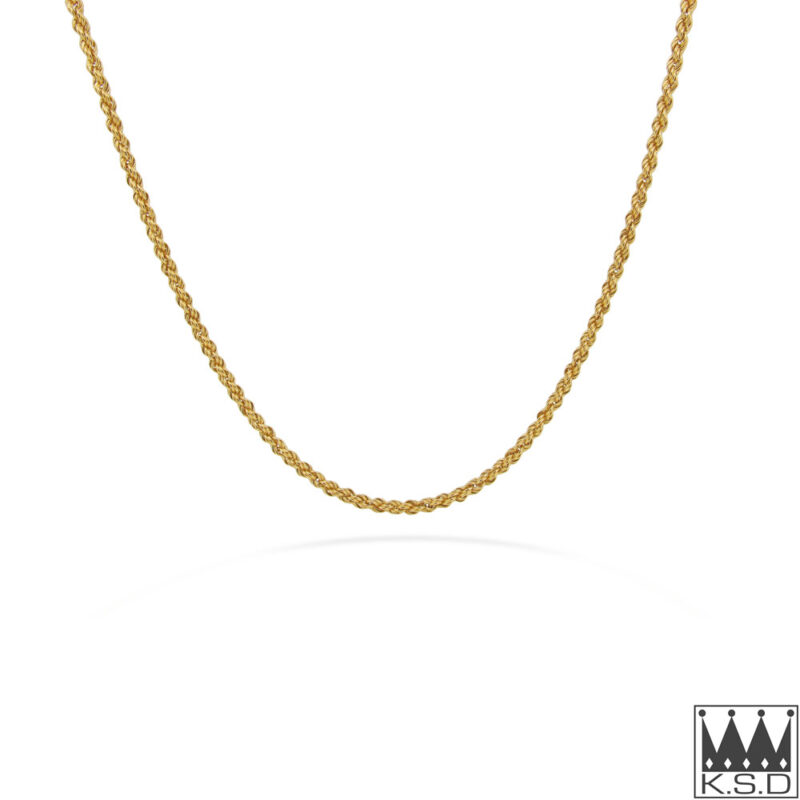 18ct Yellow Gold Rope Chain 60cm