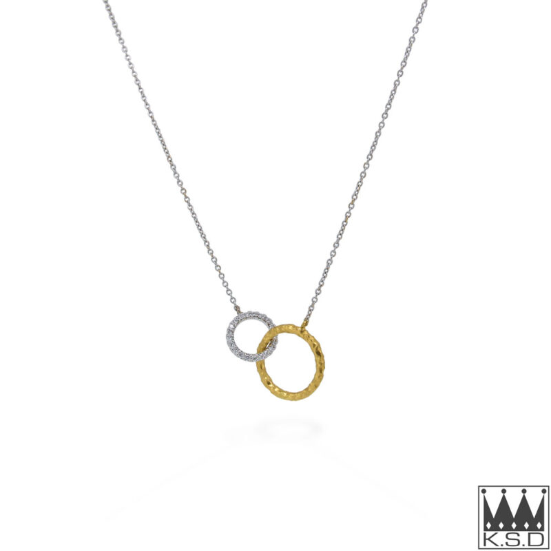 White & Yellow Gold Diamond Pendant & Chain