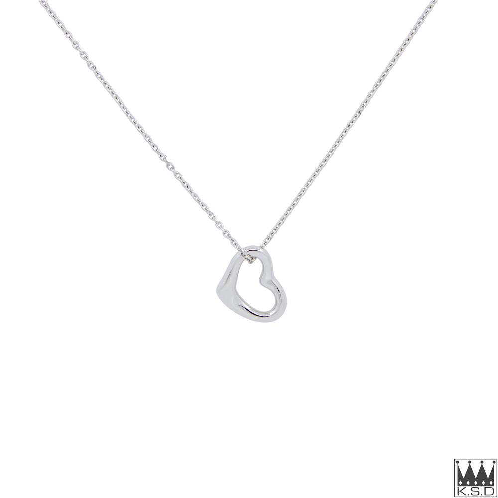 18ct White gold Heart Pendant