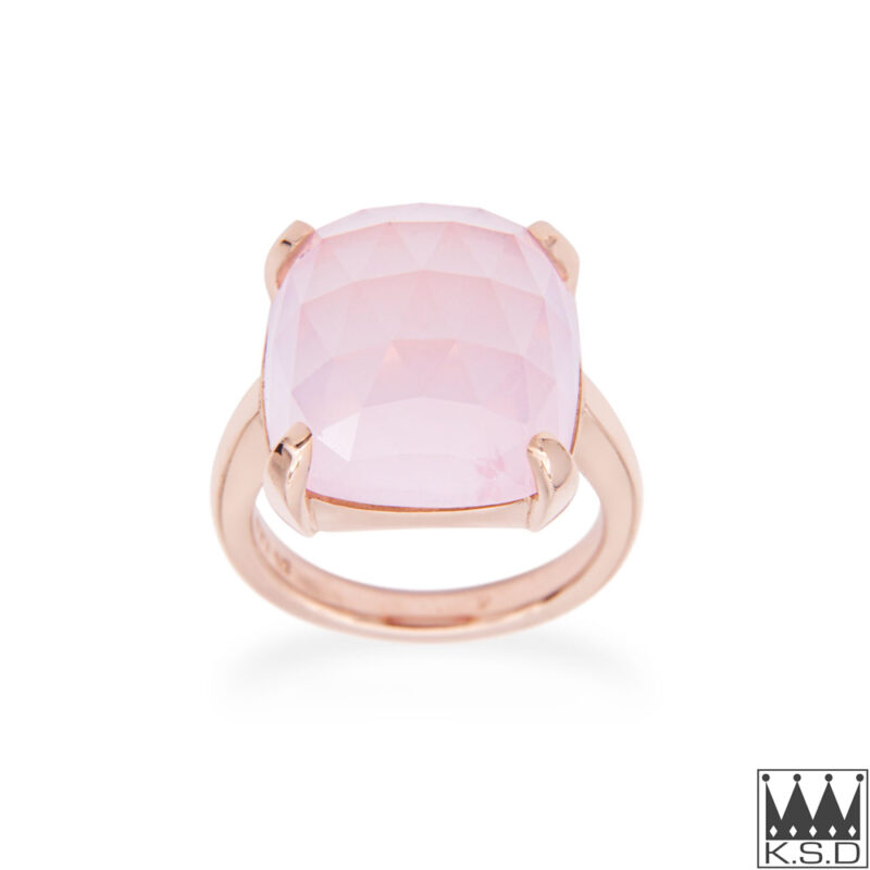 Rose Quartz and Gold Ring