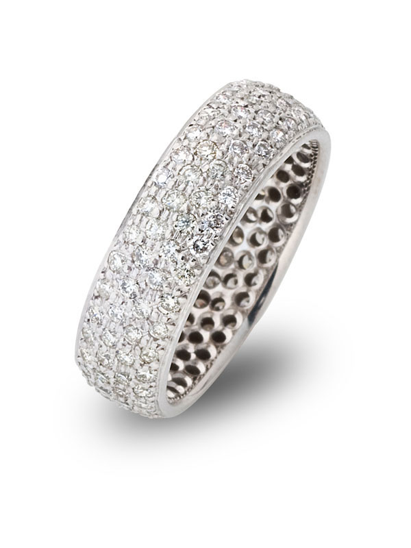 Four Row Pave Eternity Ring