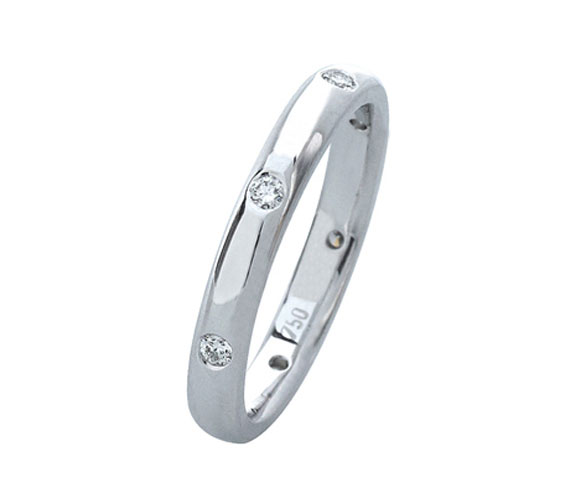 Rub-over Set Diamond Ring