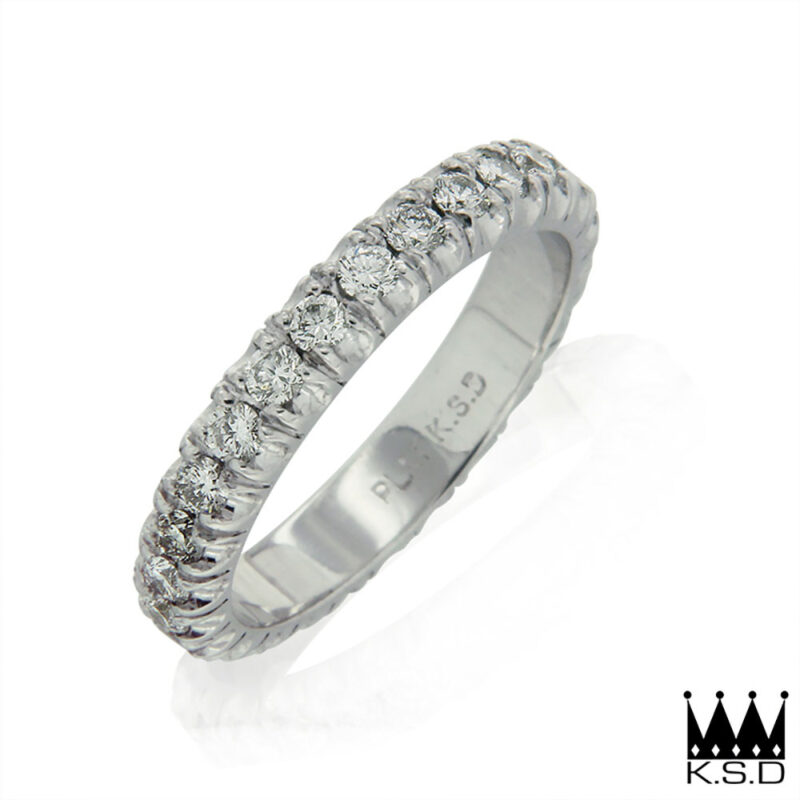 Cut-Out Claw Full Diamond Eternity Ring