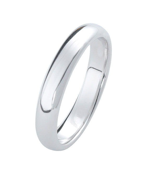 Half Round White Gold Band