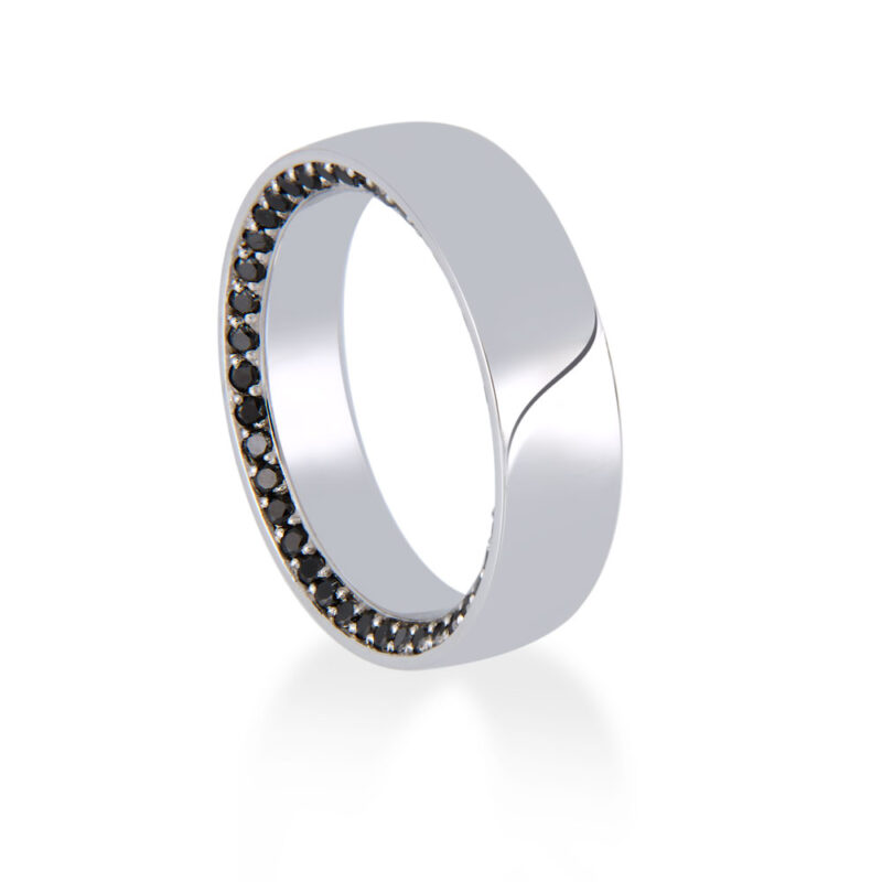 Black Diamond and Gold Wedding Ring