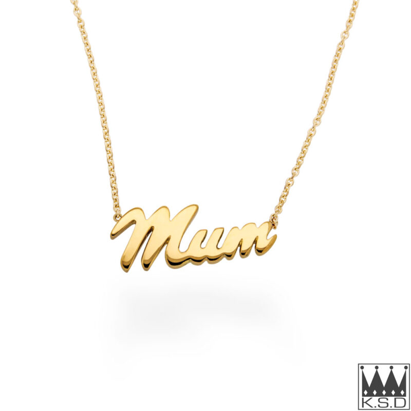 "Mum" Gold Name Pendant