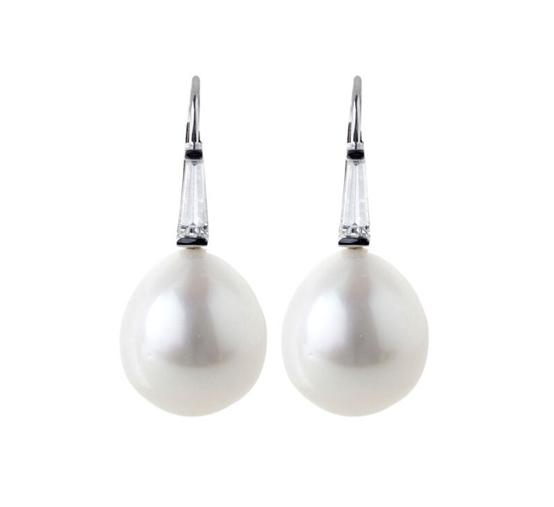 Pearl and Diamond Drop Earrings