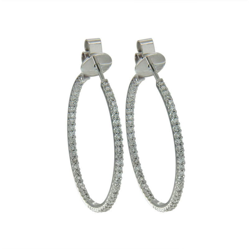 Diamond Set Hoop Earrings