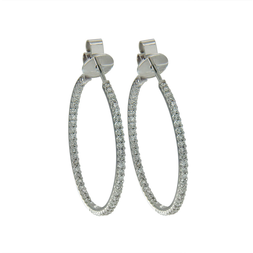 Diamond Set Hoop Earrings