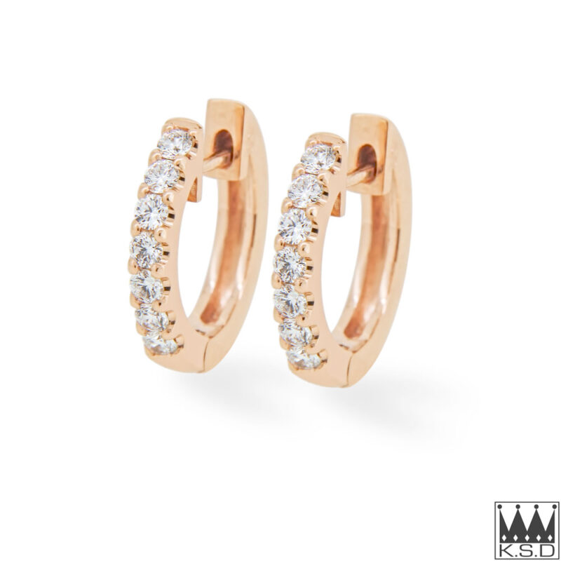 Rose Gold Diamond Huggy Earrings