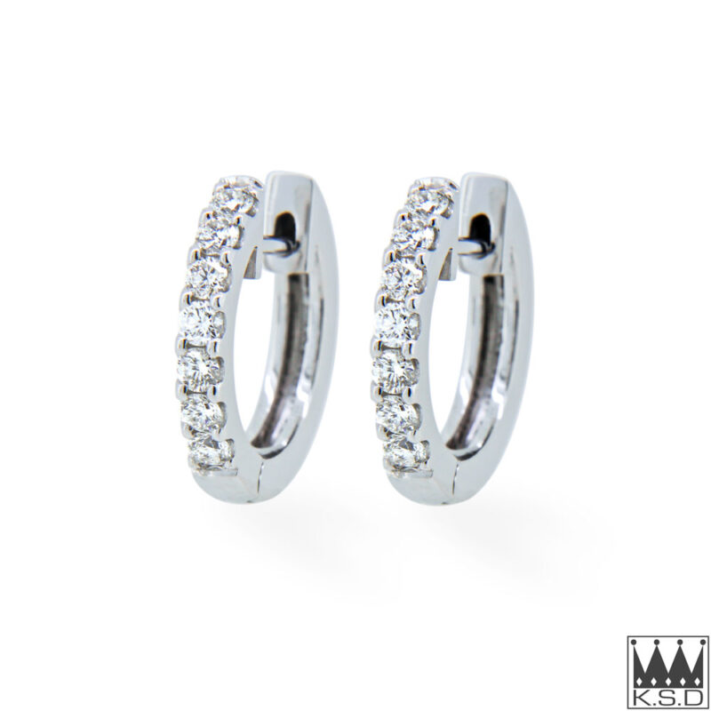Diamond Set Gold Huggy Earrings