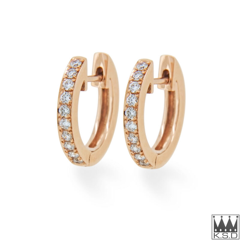 Rose Gold Diamond Huggy Earrings