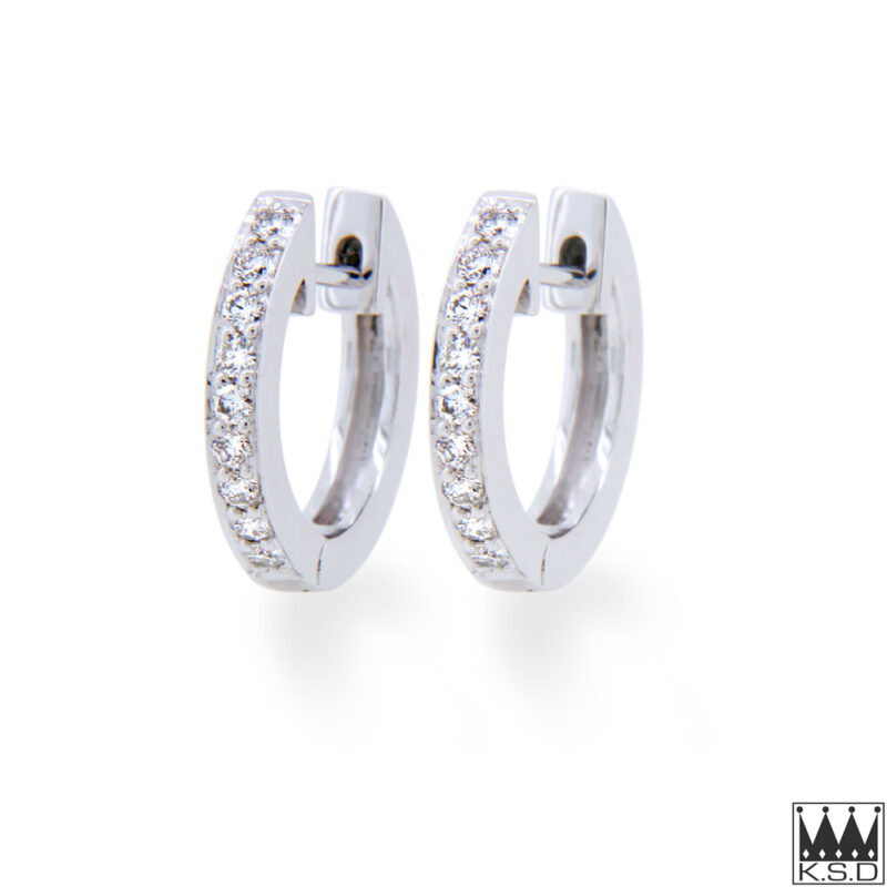 Diamond Set Gold Huggy Earrings
