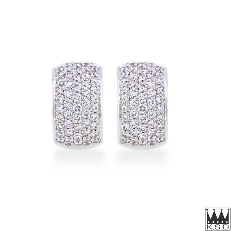 Five Row Diamond Huggy Earrings