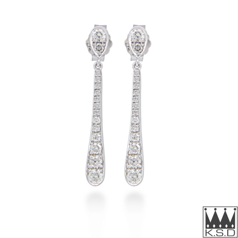 Diamond Drop Mirror Finish Earrings