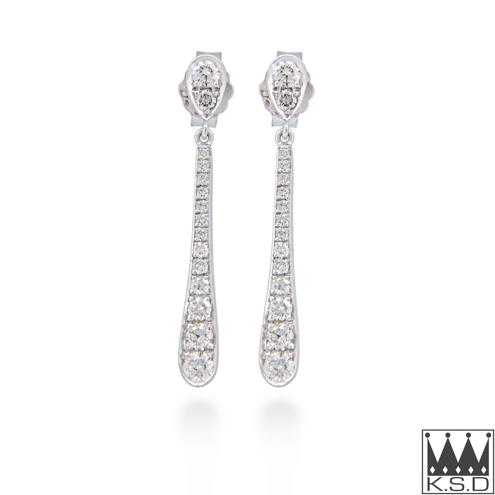 Diamond Drop Mirror Finish Earrings