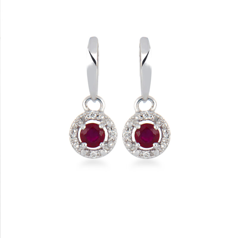Ruby and Diamond Drop Earrings