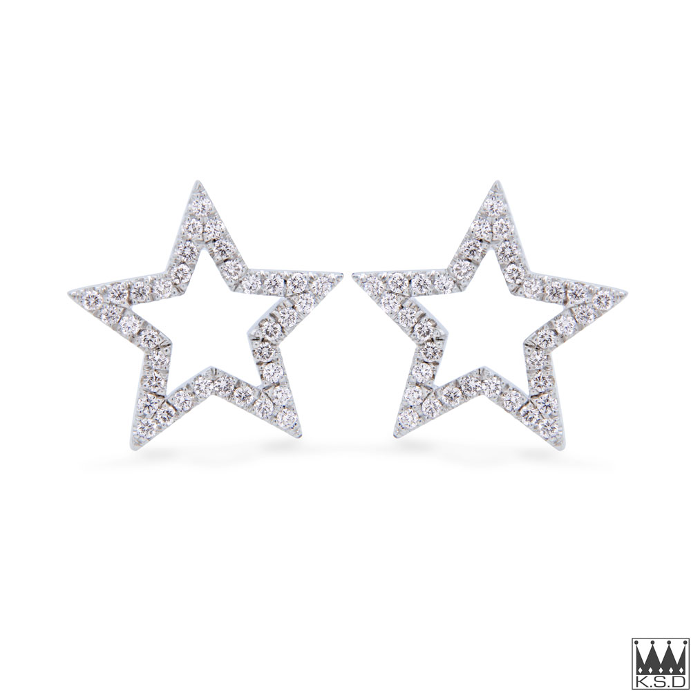 Diamond Star Stud Earrings