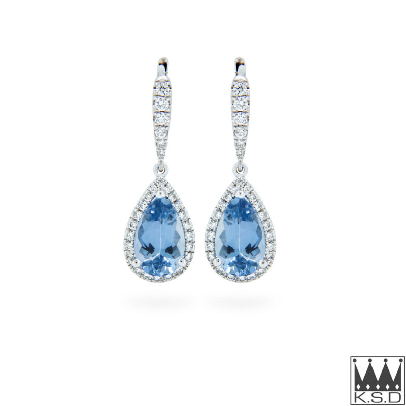 Aquamarine Diamond Drop Earrings