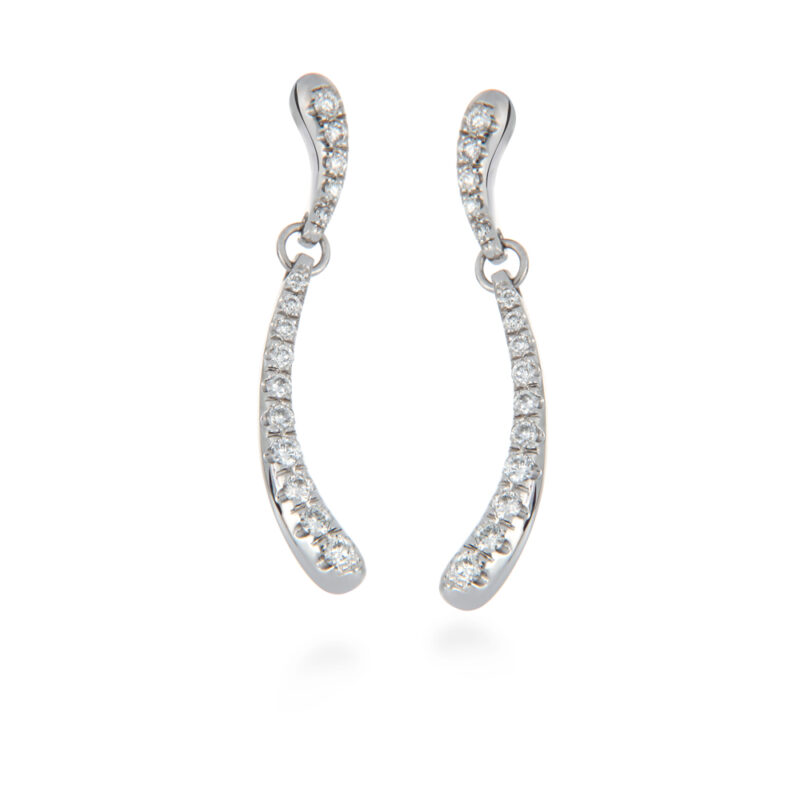 Diamond Set Gold Drop Earrings
