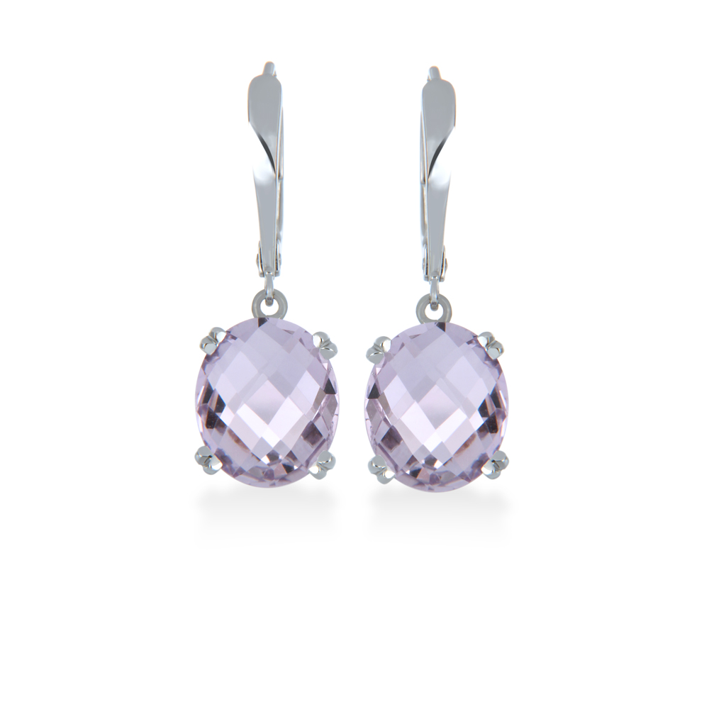 Pink Amethyst Drop Earrings