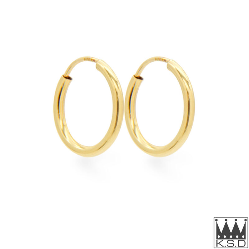 Small Hoop Yellow Gold Earrings