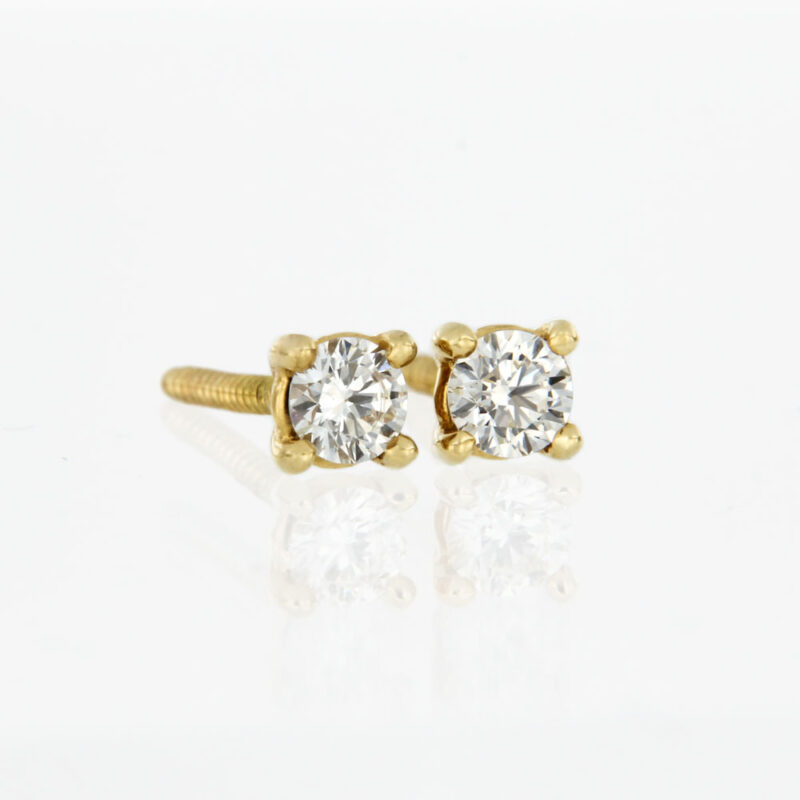 Diamond Stud Earrings in Yellow Gold