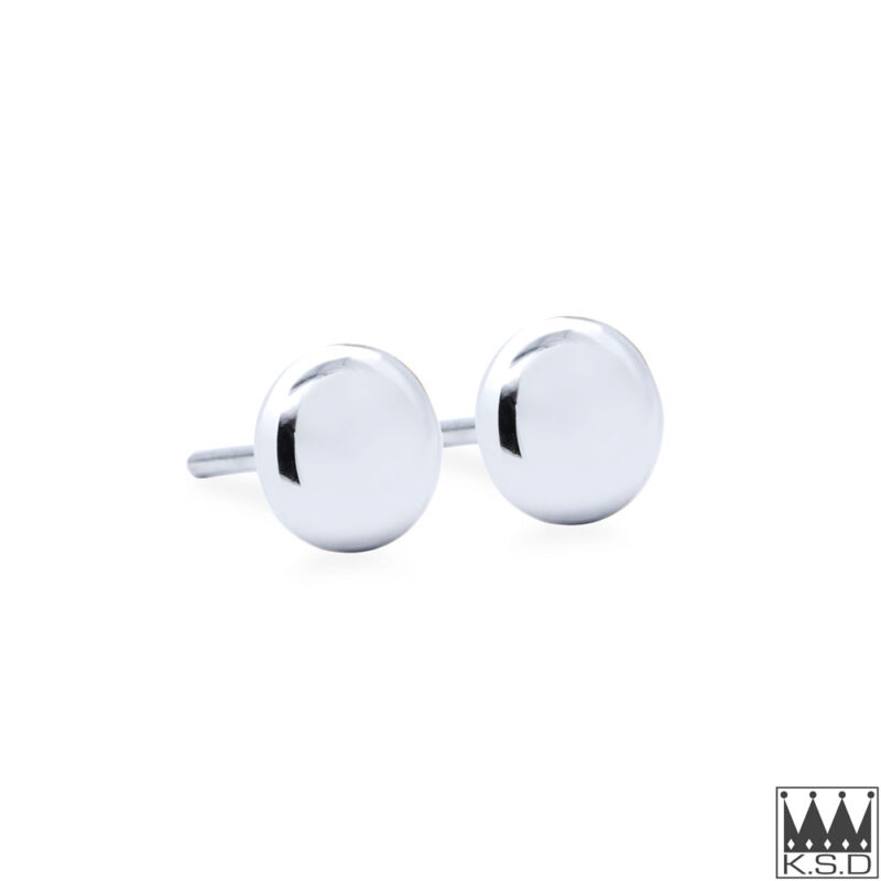 Platinum Button Stud Earrings